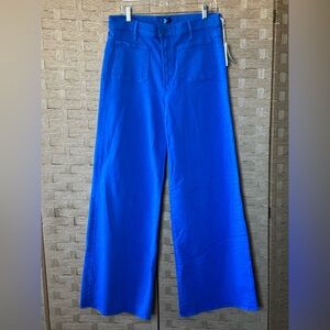 Mother High Rise Patch Pocket Wide Leg Jeans in Snorkel Blue Size 31